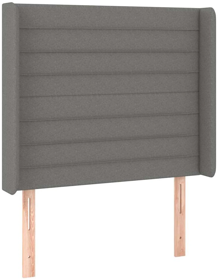 Galvūgalis su LED, tamsiai pilkas, 93x16x118/128cm, audinys