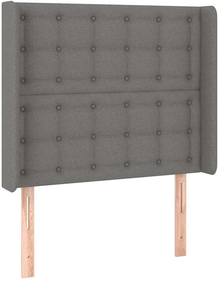 Galvūgalis su LED, tamsiai pilkas, 93x16x118/128cm, audinys