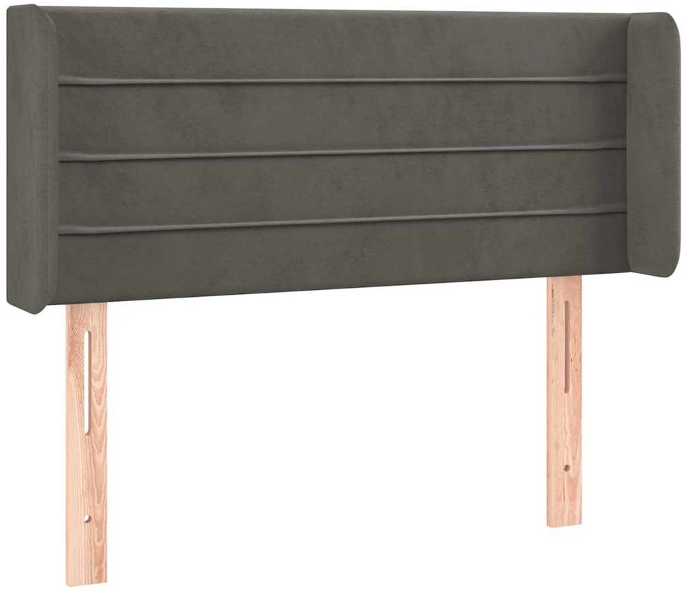 Galvūgalis su LED, tamsiai pilkas, 93x16x78/88cm, aksomas