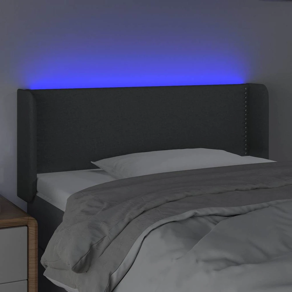 Galvūgalis su LED, tamsiai pilkas, 93x16x78/88cm, audinys