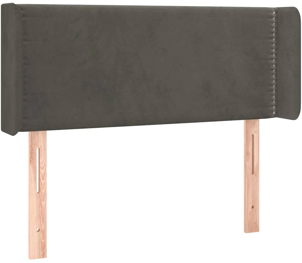 Galvūgalis su LED, tamsiai pilkas, 93x16x78/88cm, aksomas
