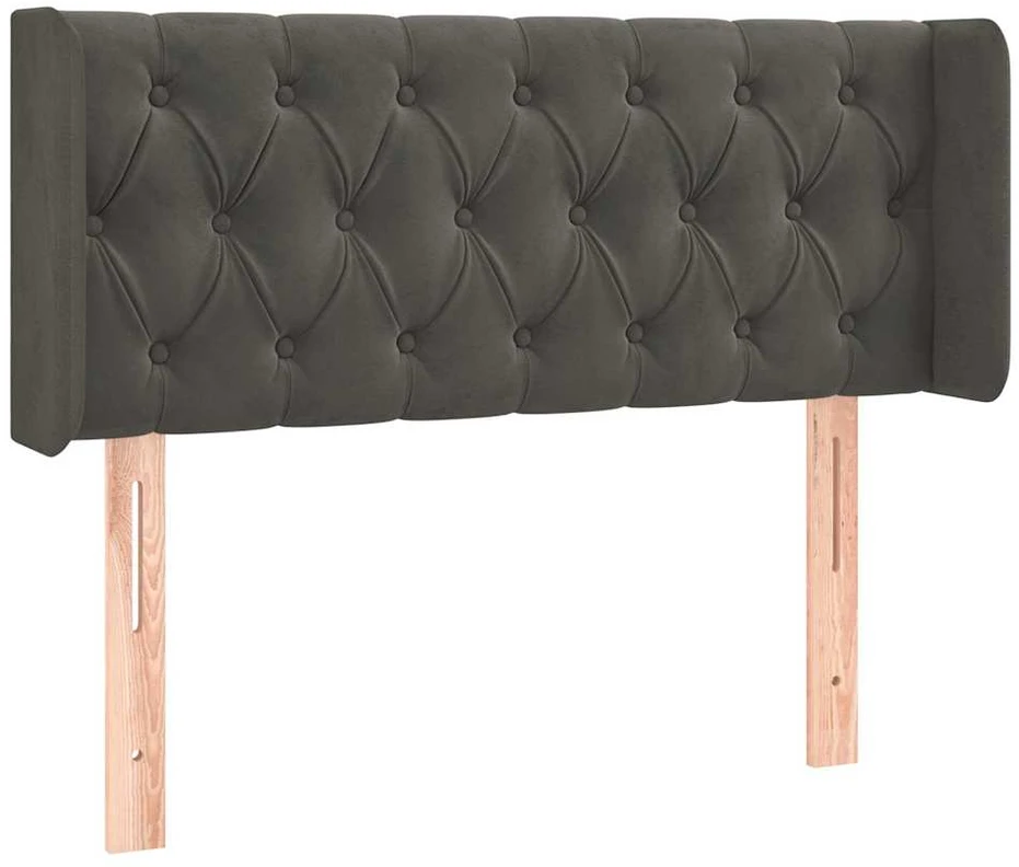 Galvūgalis su LED, tamsiai pilkas, 93x16x78/88cm, aksomas