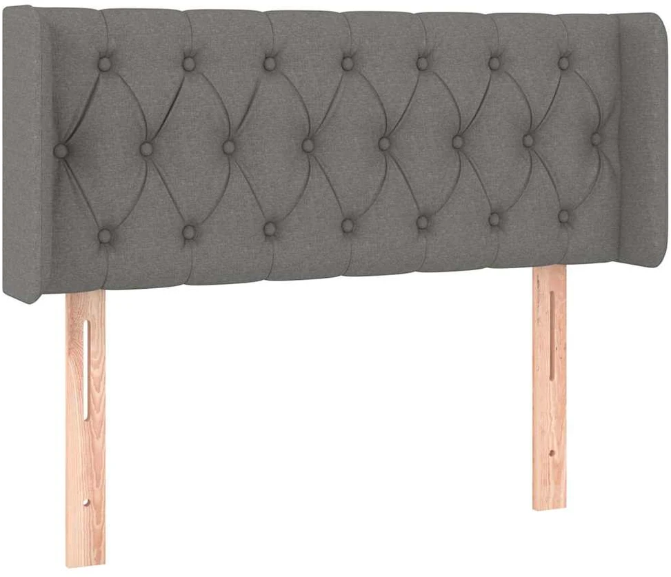 Galvūgalis su LED, tamsiai pilkas, 93x16x78/88cm, audinys