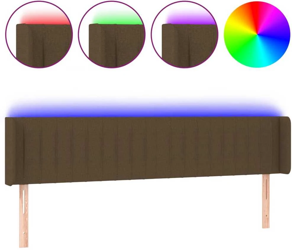Galvūgalis su LED, tamsiai rudos spalvos, 203x16x78/88cm