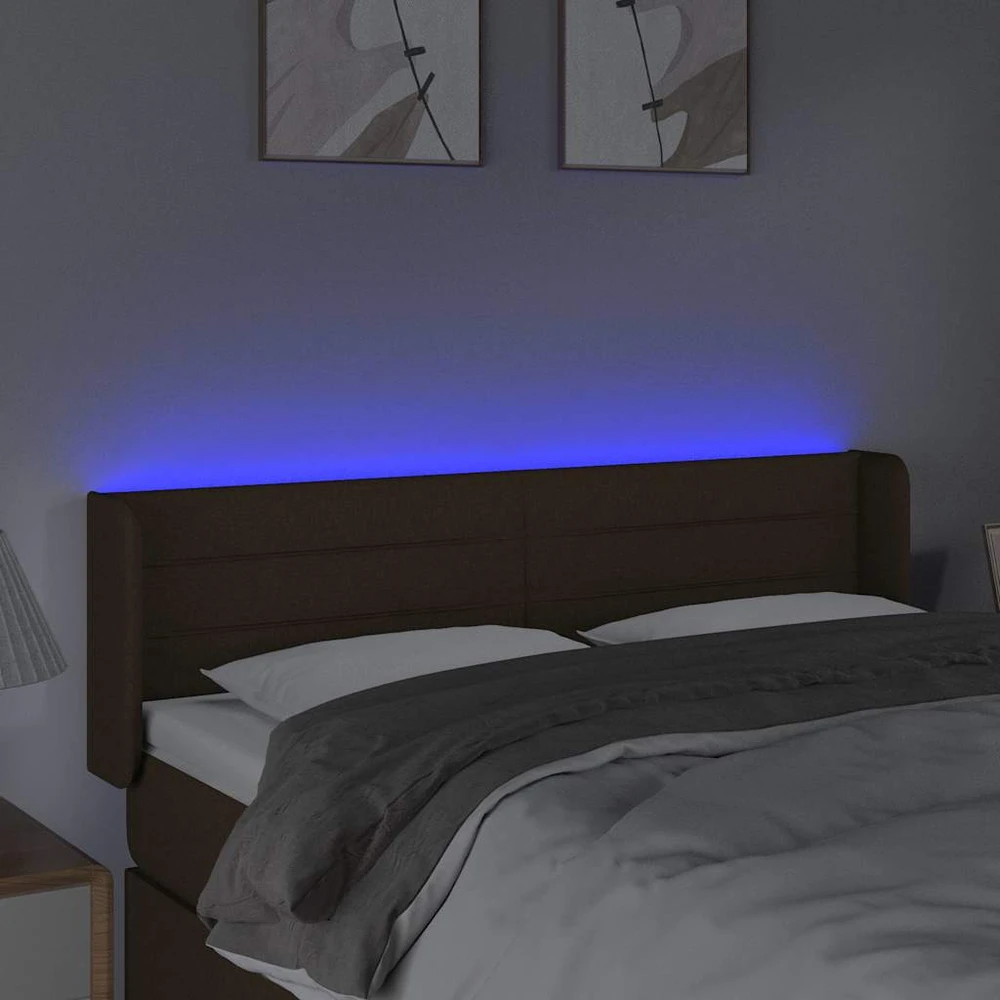 Galvūgalis su LED, tamsiai rudos spalvos, 147x16x78/88cm