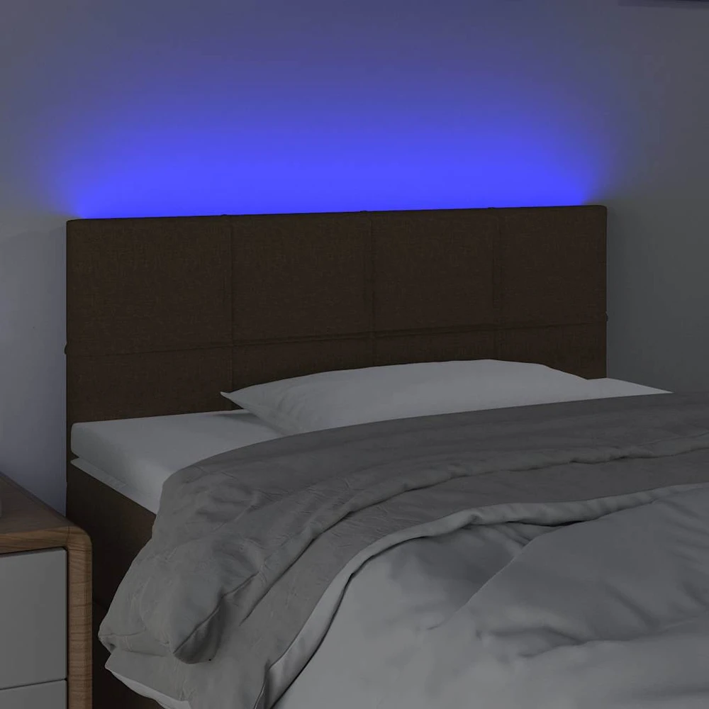 Galvūgalis su LED, tamsiai rudos spalvos, 100x5x78/88cm,audinys