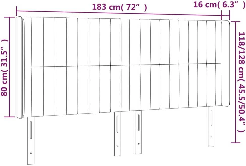 Galvūgalis su LED, tamsiai rudos spalvos, 183x16x118/128cm