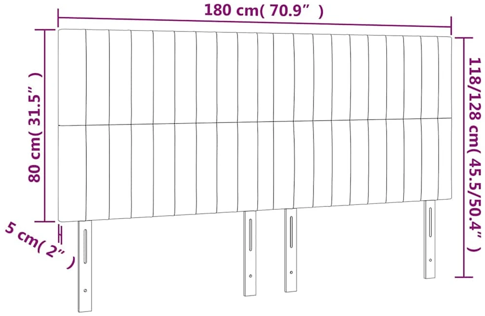 Galvūgalis su LED, tamsiai rudos spalvos, 180x5x118/128cm