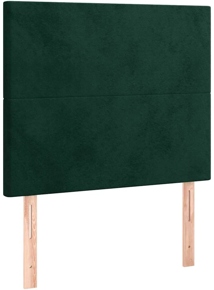 Galvūgalis su LED, tamsiai žalias, 100x5x118/128cm, aksomas
