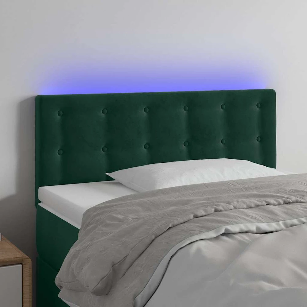 Galvūgalis su LED, tamsiai žalias, 100x5x78/88cm, aksomas