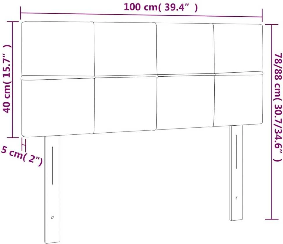 Galvūgalis su LED, tamsiai žalias, 100x5x78/88cm, aksomas