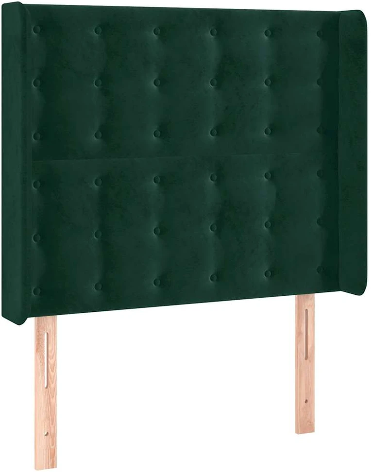 Galvūgalis su LED, tamsiai žalias, 103x16x118/128cm, aksomas