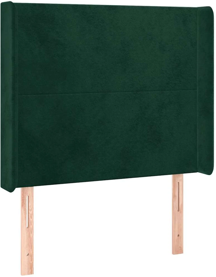 Galvūgalis su LED, tamsiai žalias, 103x16x118/128cm, aksomas