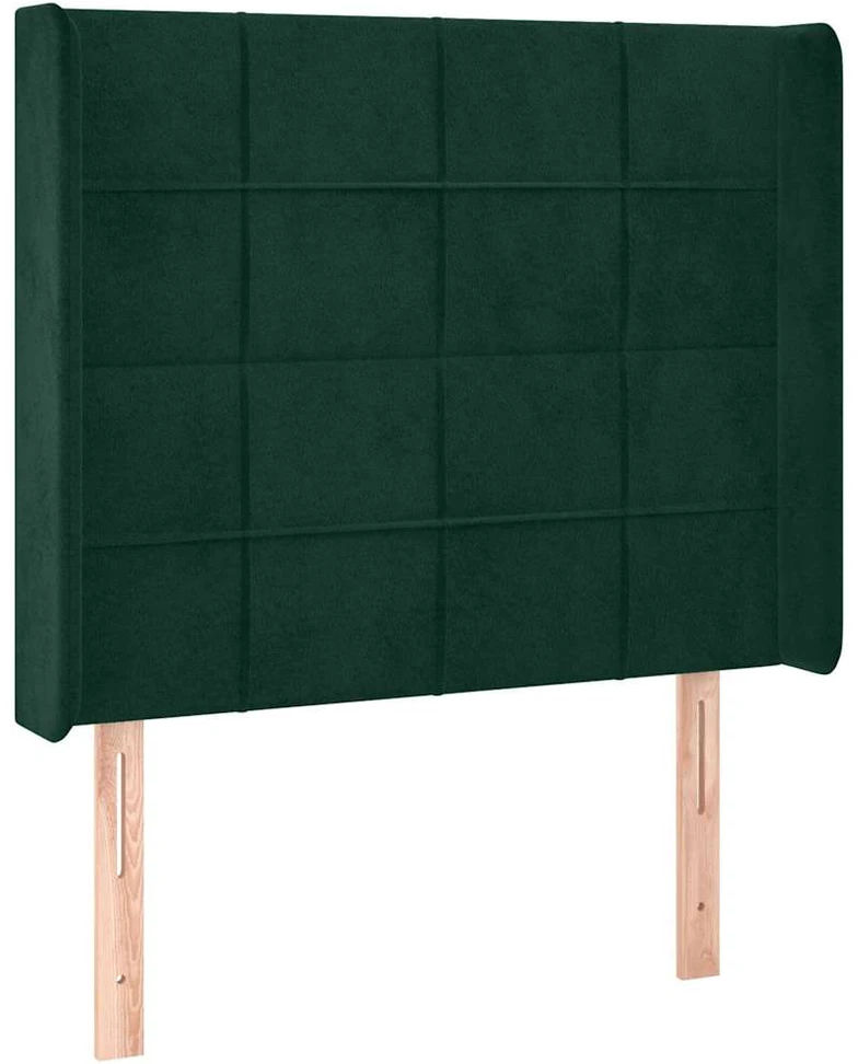 Galvūgalis su LED, tamsiai žalias, 103x16x118/128cm, aksomas