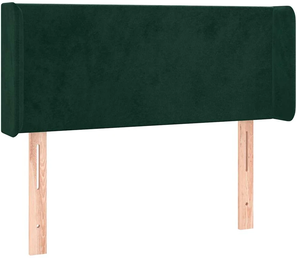 Galvūgalis su LED, tamsiai žalias, 103x16x78/88cm, aksomas