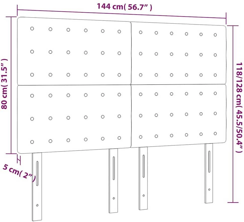 Galvūgalis su LED, tamsiai žalias, 144x5x118/128cm, aksomas
