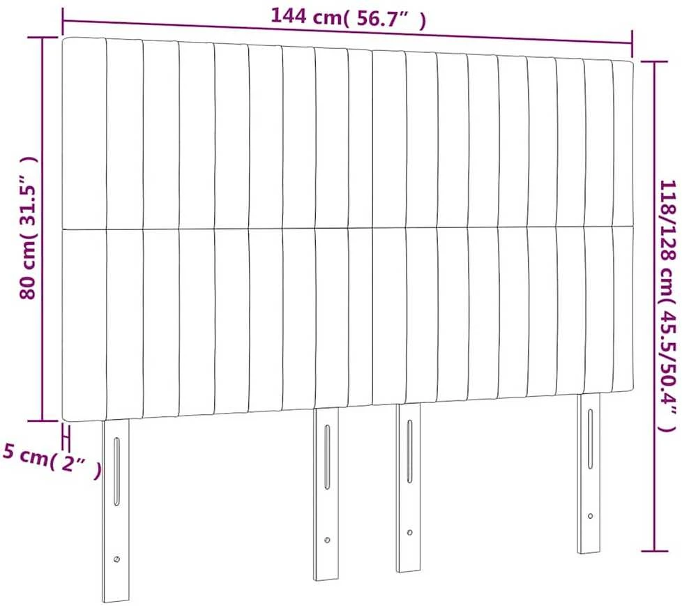 Galvūgalis su LED, tamsiai žalias, 144x5x118/128cm, aksomas