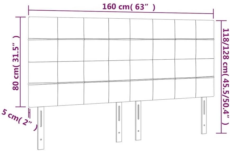 Galvūgalis su LED, tamsiai žalias, 160x5x118/128cm, aksomas