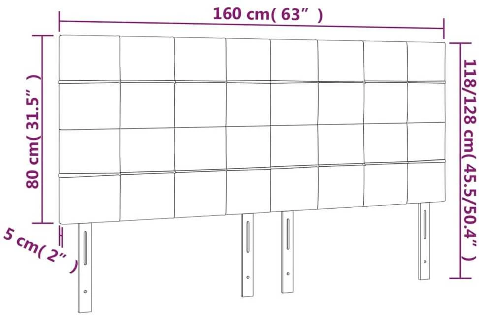 Galvūgalis su LED, tamsiai žalias, 160x5x118/128cm, aksomas