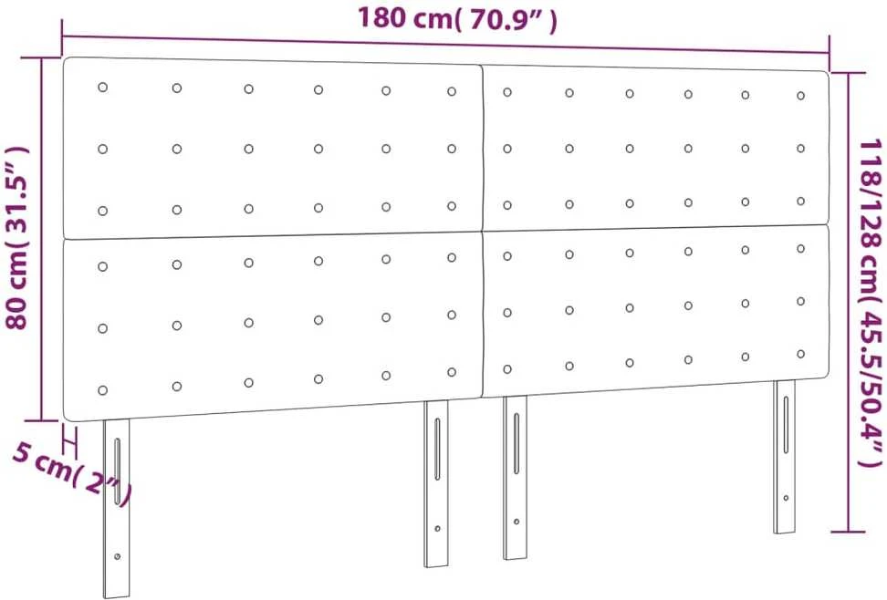 Galvūgalis su LED, tamsiai žalias, 180x5x118/128cm, aksomas