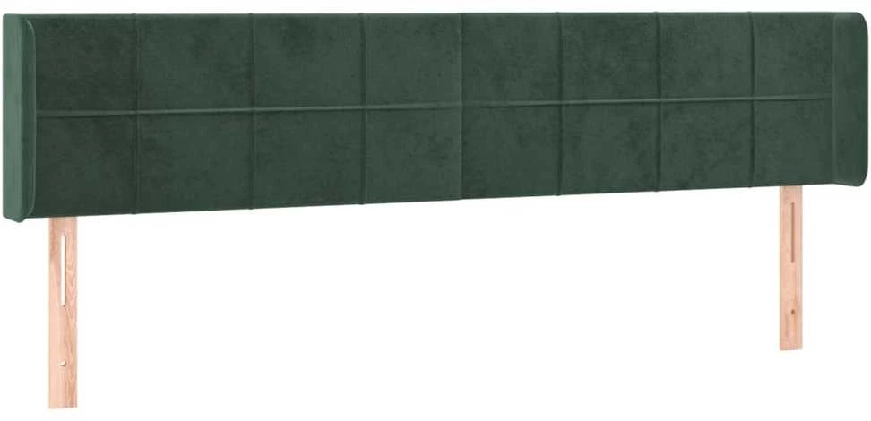 Galvūgalis su LED, tamsiai žalias, 183x16x78/88cm, aksomas