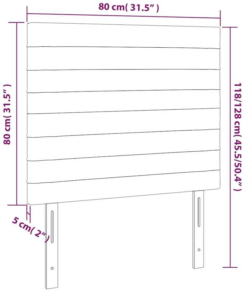 Galvūgalis su LED, tamsiai žalias, 80x5x118/128cm, aksomas