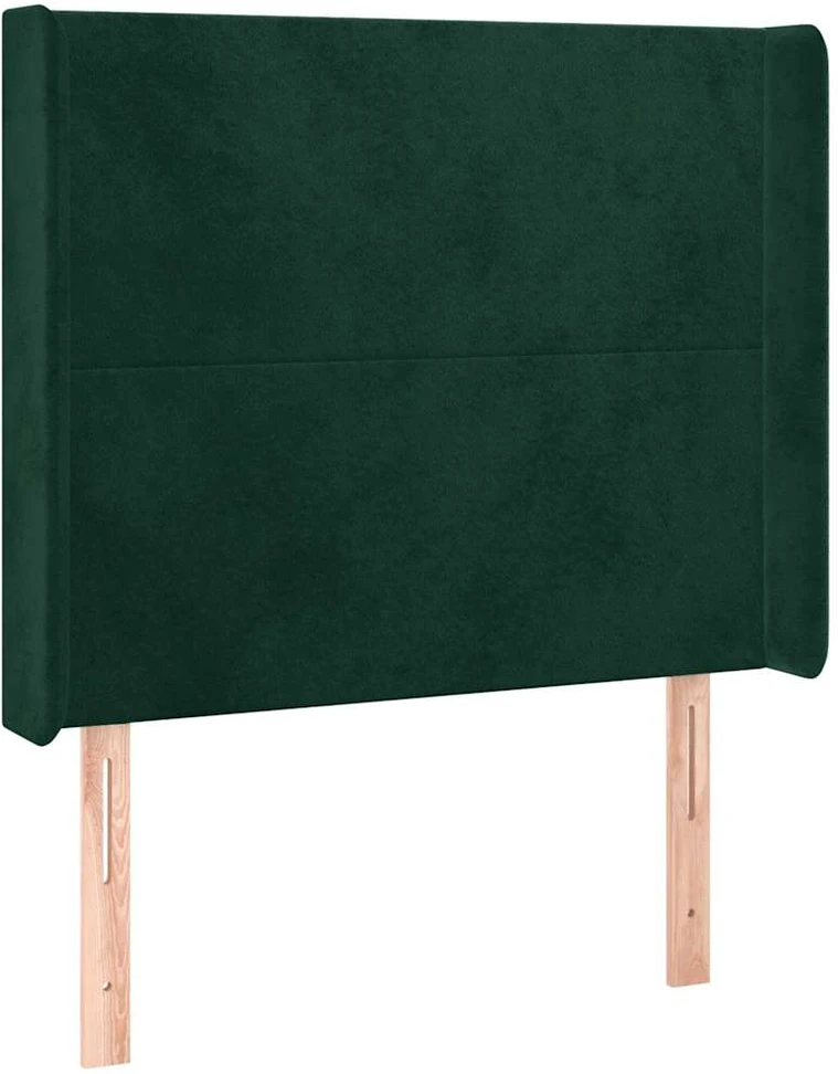 Galvūgalis su LED, tamsiai žalias, 83x16x118/128cm, aksomas