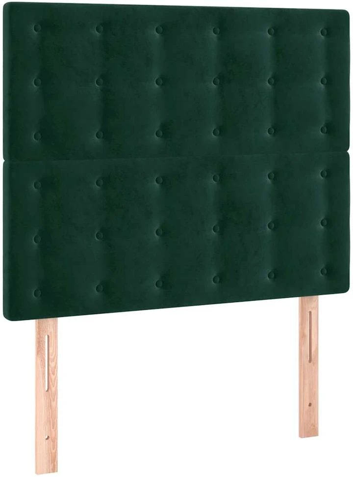 Galvūgalis su LED, tamsiai žalias, 90x5x118/128cm, aksomas