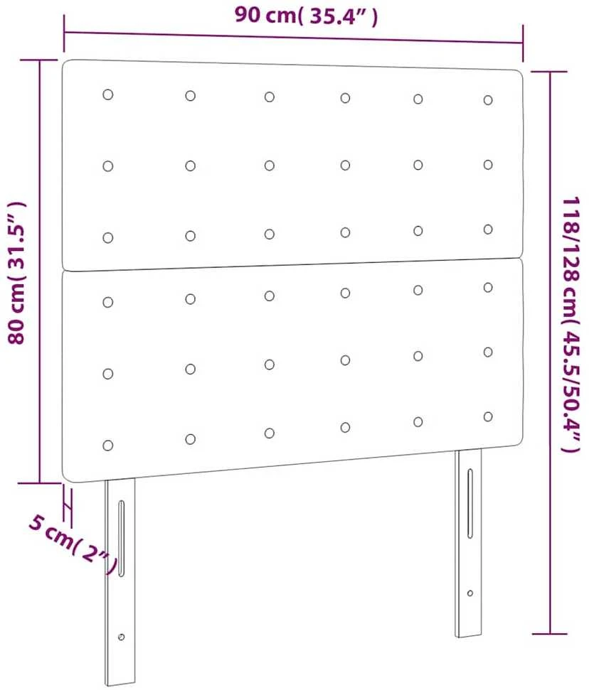 Galvūgalis su LED, tamsiai žalias, 90x5x118/128cm, aksomas