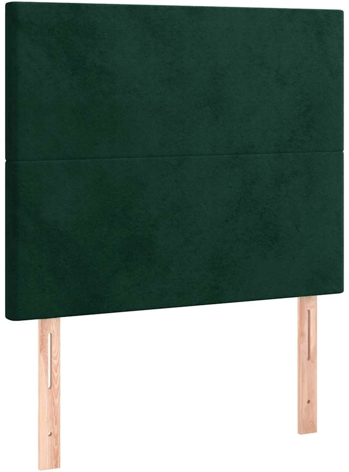 Galvūgalis su LED, tamsiai žalias, 90x5x118/128cm, aksomas