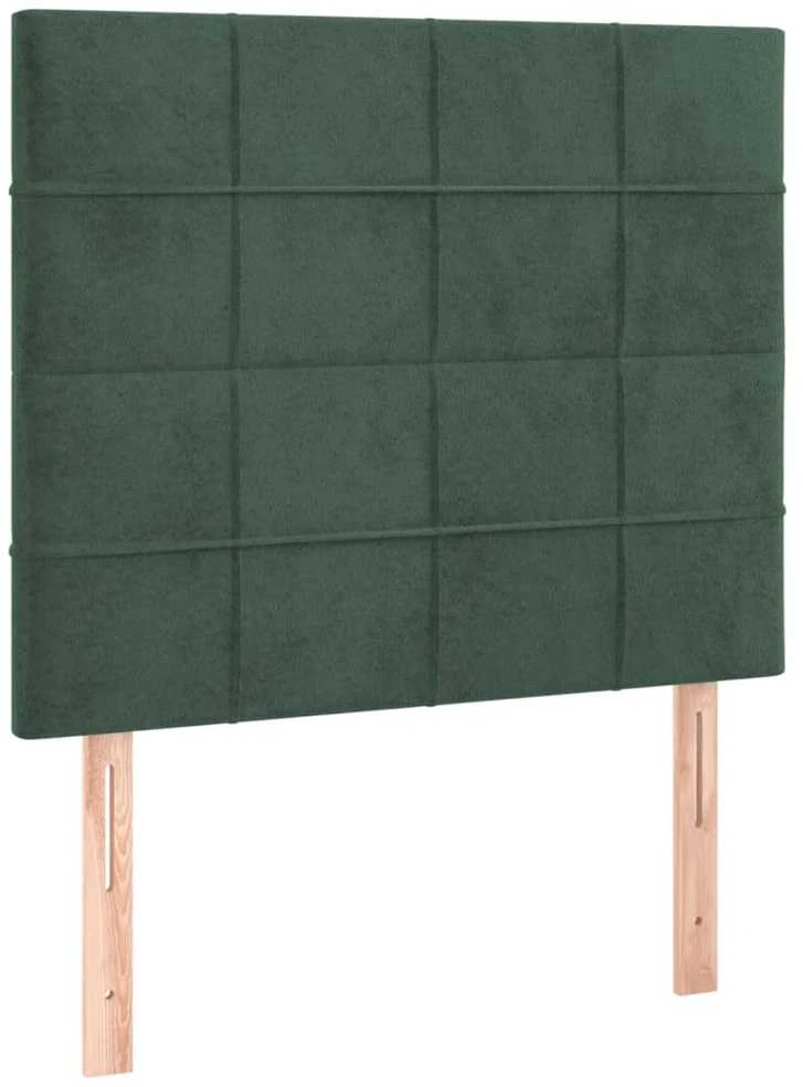 Galvūgalis su LED, tamsiai žalias, 90x5x118/128cm, aksomas