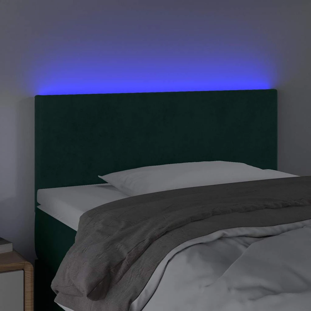 Galvūgalis su LED, tamsiai žalias, 90x5x78/88cm,aksomas