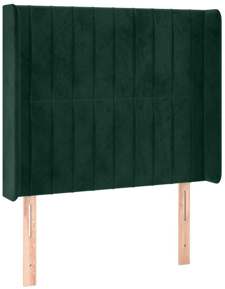 Galvūgalis su LED, tamsiai žalias, 93x16x118/128cm, aksomas