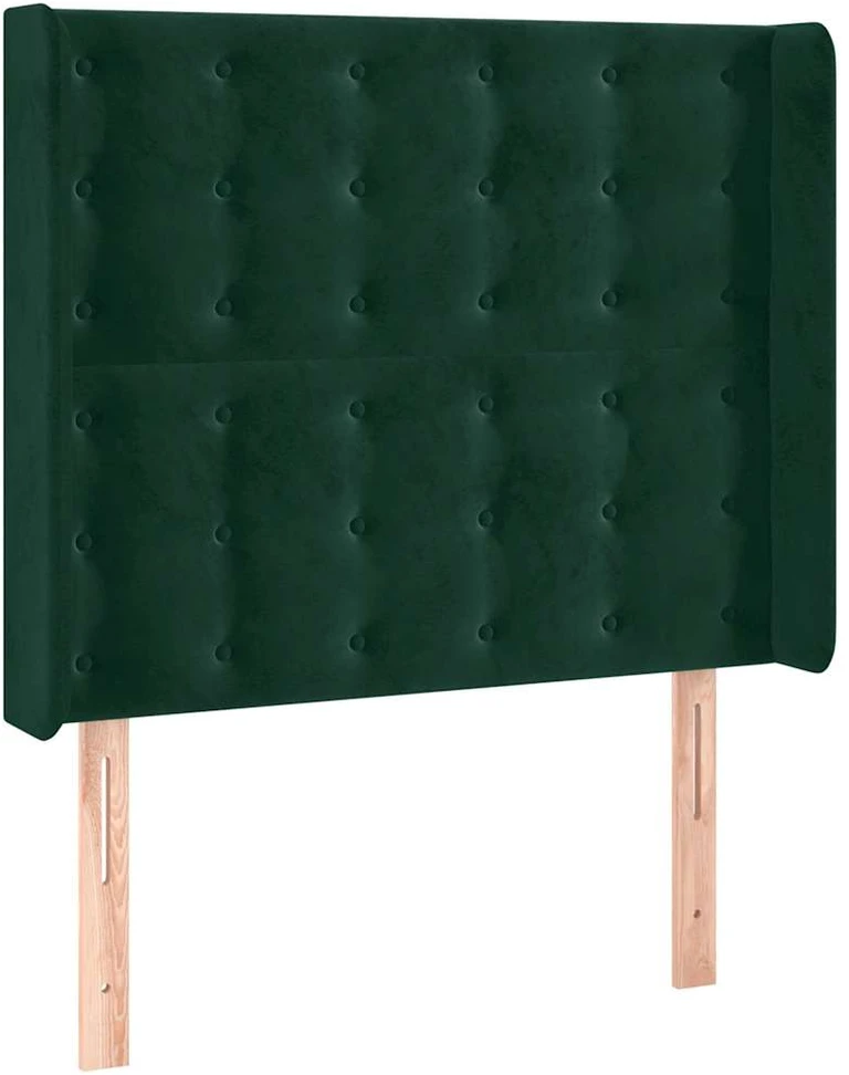 Galvūgalis su LED, tamsiai žalias, 93x16x118/128cm, aksomas