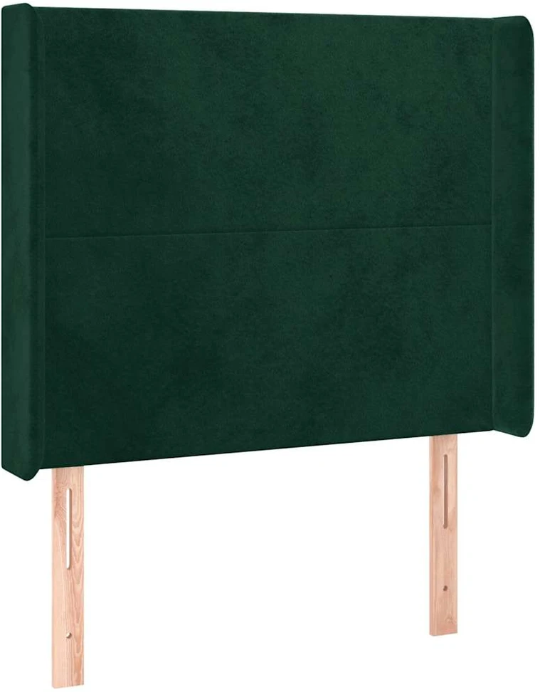 Galvūgalis su LED, tamsiai žalias, 93x16x118/128cm, aksomas