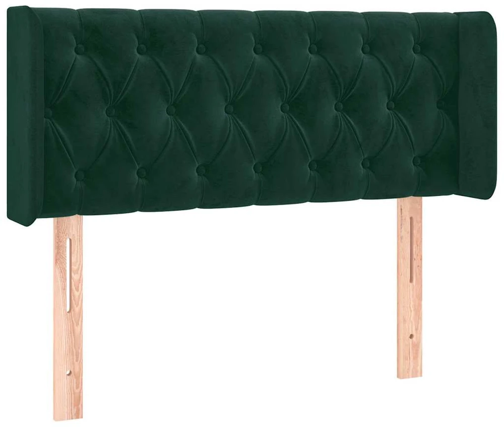 Galvūgalis su LED, tamsiai žalias, 93x16x78/88cm, aksomas