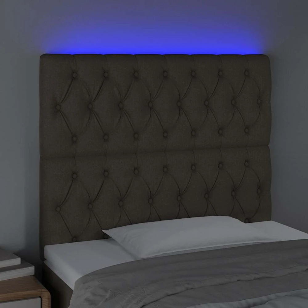 Galvūgalis su LED, taupe spalvos, 100x7x118/128cm, audinys