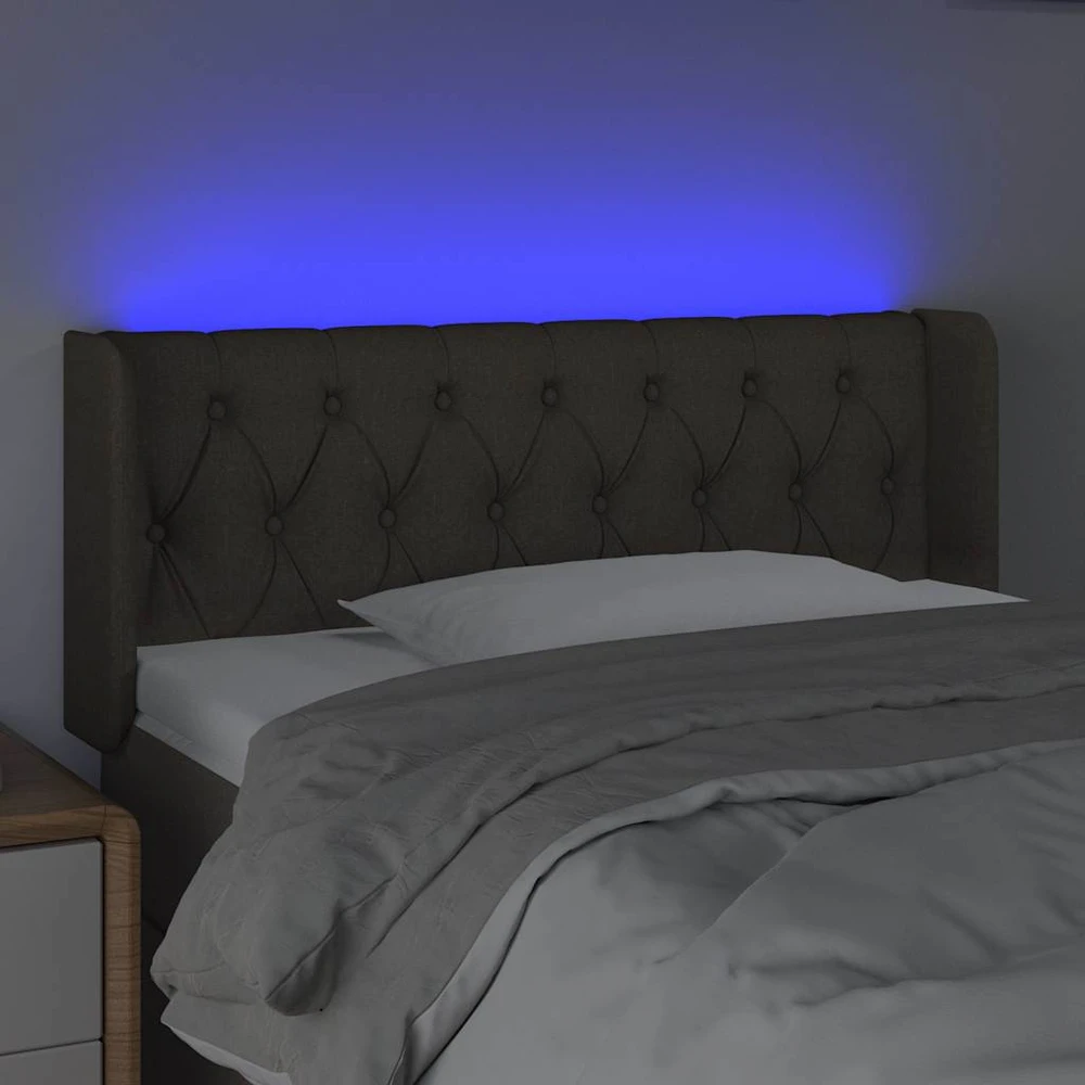 Galvūgalis su LED, taupe spalvos, 103x16x78/88cm, audinys
