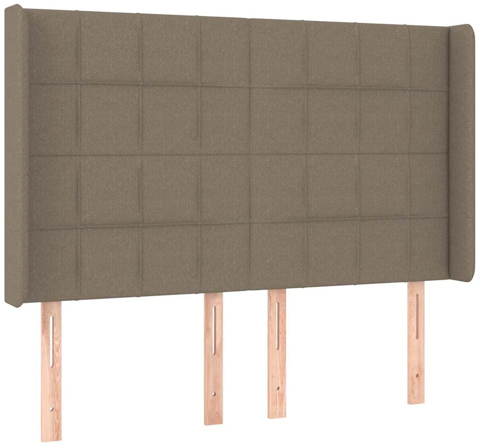 Galvūgalis su LED, taupe spalvos, 147x16x118/128cm, audinys