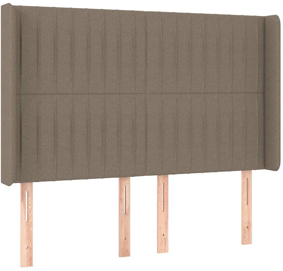 Galvūgalis su LED, taupe spalvos, 147x16x118/128cm, audinys
