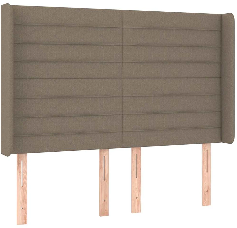 Galvūgalis su LED, taupe spalvos, 147x16x118/128cm, audinys