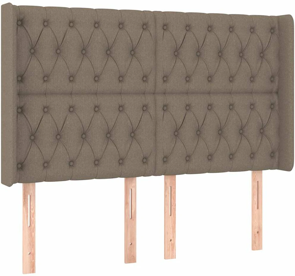 Galvūgalis su LED, taupe spalvos, 147x16x118/128cm, audinys