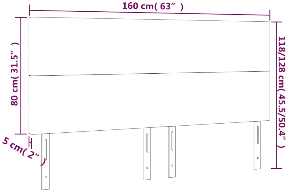 Galvūgalis su LED, taupe spalvos, 160x5x118/128cm, audinys