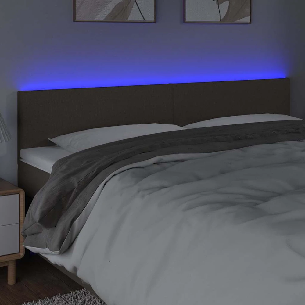 Galvūgalis su LED, taupe spalvos, 160x5x78/88cm, audinys