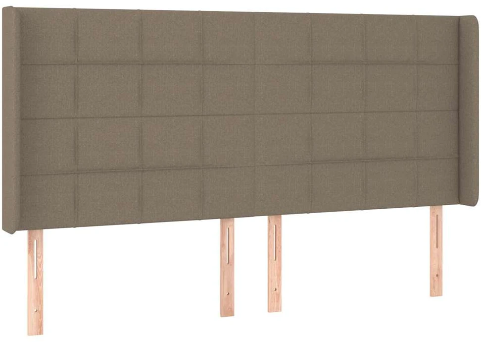 Galvūgalis su LED, taupe spalvos, 163x16x118/128cm, audinys