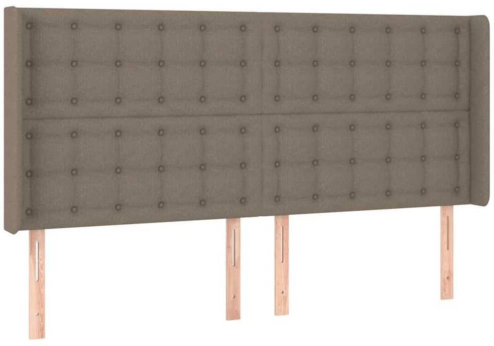 Galvūgalis su LED, taupe spalvos, 163x16x118/128cm, audinys