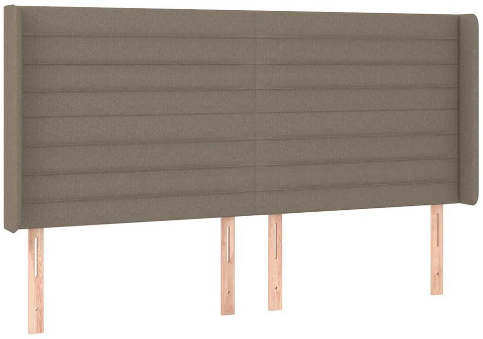 Galvūgalis su LED, taupe spalvos, 183x16x118/128cm, audinys