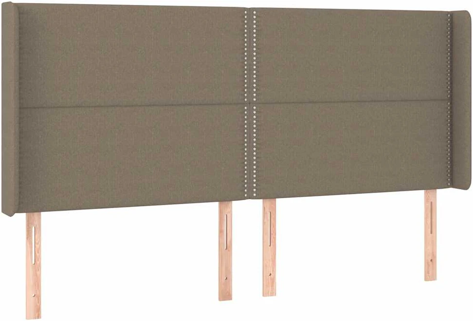 Galvūgalis su LED, taupe spalvos, 183x16x118/128cm, audinys