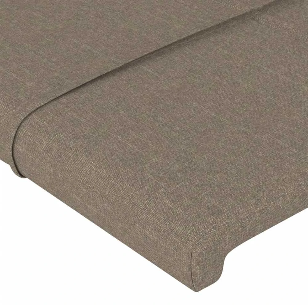 Galvūgalis su LED, taupe spalvos, 203x16x118/128cm, audinys