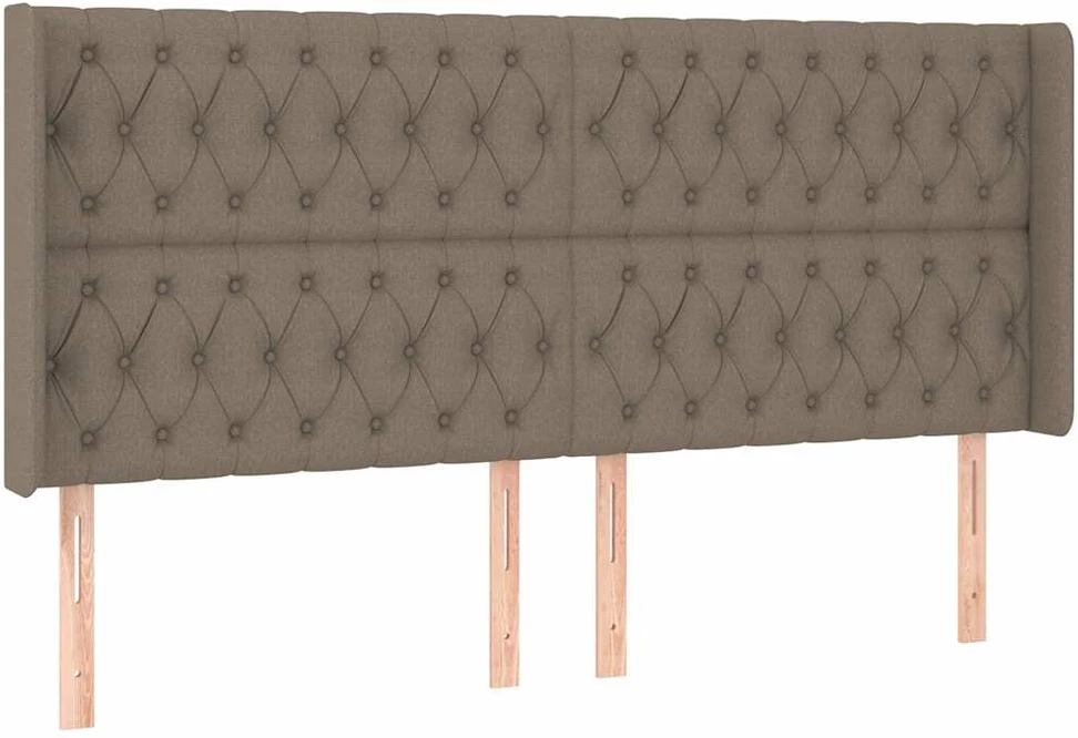 Galvūgalis su LED, taupe spalvos, 203x16x118/128cm, audinys